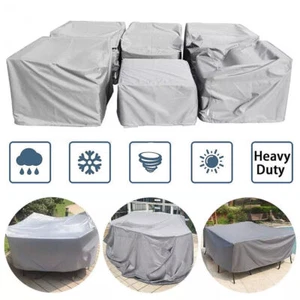 XXL Wasserdicht Gartentisch Abdeckung SchutzhülleGartenmöbel AbdeckplaneGarnitur - Bild 1 von 21