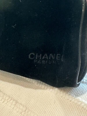 Beautiful Designer CHANEL Parfums Black Velvet Cosmetic Makeup Bag 8.5”x5”x 3.5” - Image 1 of 4