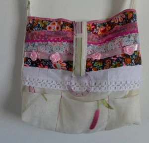 Gesteppte Tasche handgemachte Baumwolle Geldbörse 14 x 14 Zoll Cross... - Picture 1 of 10