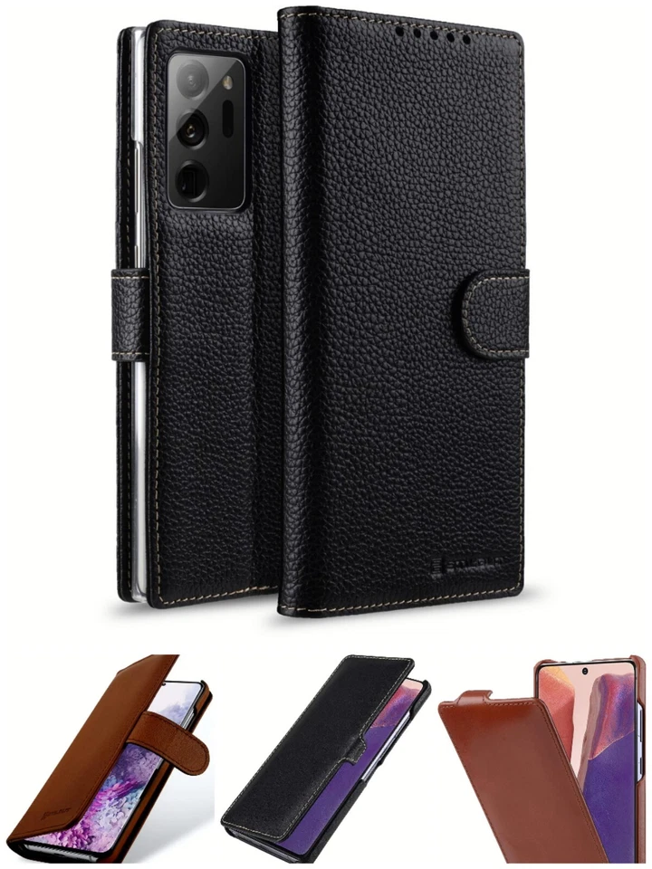 StilGut Wallet Case for Galaxy S20, Genuine Leather Note20 Ultra card slot flip - Image 1 of 1