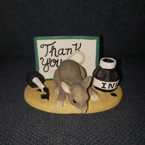 RARE FITZ & FLOYD CHARMING TAILS MOUSE FIGURINE THANK YOU 2006 SIGNED CLUB ED - Picture 1 of 6