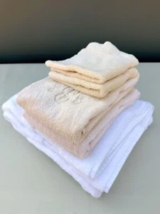 5 Piece Vintage 1990s Martex & Frontgate USA Bath Towel Set Monogrammed "GBS" - Picture 1 of 5