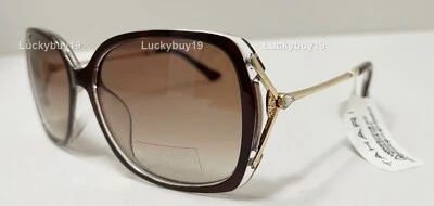 NUEVO CON ETIQUETAS TAHARI TH 724 Marrón Dorado Auténticas Mujeres Gafas de sol Idea de regalo/1049/Nuevo Foto 1 de 4