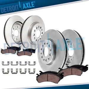 8pc Front Rear Brake Rotors Ceramic Brake Pads Kit for GMC Acadia Buick Enclave - Picture 1 of 8