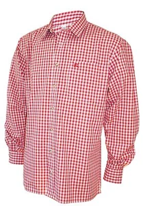 Trachtenhemd Karo-Hemd Trachten-Pfoadl Karohemd rot kariert Herrenhemd langarm - Bild 1 von 6