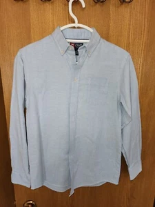 Chaps Boys Size 14 Blue Dress Shirt Long Sleeve EUC - Picture 1 of 9