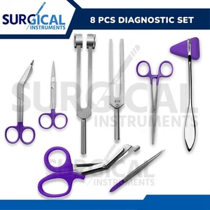 8 Stck. Medizinisches Diagnose-Kit Edelstahl Ideal für EMT, Pflege, Chirurgie (lila) - Bild 1 von 9