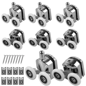 8PCS 23mm Curved Shower Door Rollers Aluminum Quiet Runners for 4-6mm Glass - Picture 1 of 7