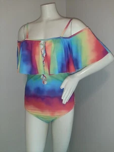 Neu Neu mit Etikett Tempt Me Regenbogenfarben Batik 1-teilig Badeanzug Badeanzug M Medium  - Bild 1 von 12
