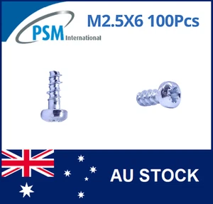 PLASTIC THREADING SCREW M2.5X6 PAN POZI STEEL ZINC PLATED WN1412KB25X6Z X100 - Picture 1 of 5