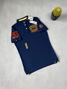 Superdry Polo Shirt Mens M Size Embroidered Logo State 68 - Picture 1 of 15