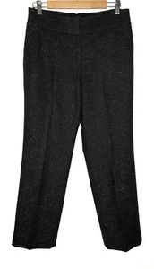 Talbots $148 Heritage Women’s Slacks Tweed Black Wool Blend Trouser Pant Size 8 - Picture 1 of 9