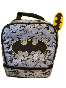 Batman DC Lunch Bag Kids Dual Compartment Drop Bottom Boys/girls NEW - Picture 1 of 3