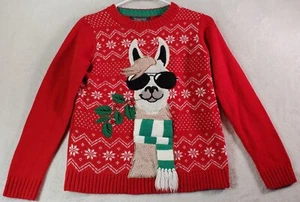 33 Degrees Sweater Youth Medium Red Christmas Acrylic Long Sleeve Round Neck - Picture 1 of 9
