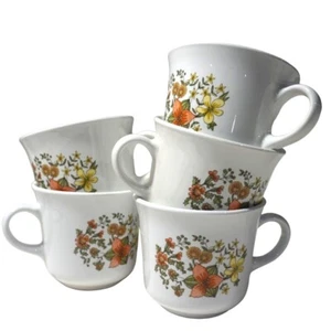 Vintage Cottage Core | 5er Set Corelle Corning Indian Summer Tassen Wildblumen - Bild 1 von 9