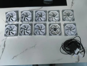 White Lian-Li UNI FAN SL120 120mm RGB x10 Case fans - Picture 1 of 2