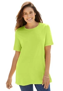 Woman Within Plus Size Perfect Short-Sleeve Crewneck Tee - Picture 1 of 126