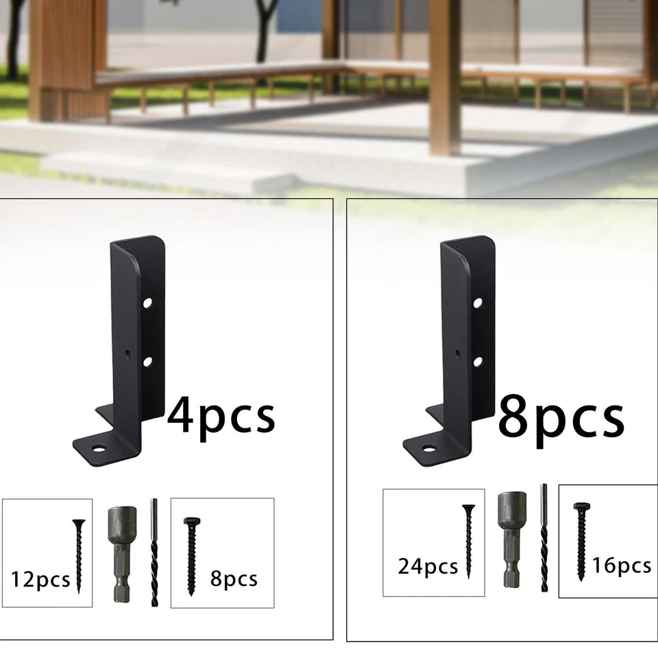 Deck Post Anchor Base Brackets Support Base Brackets Garden Outside with - Image 1 of 1