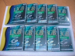 [ New ] SONY GIGAMO MO 1.3GB Magneto Optical Disk lot of 10 250705 - Afbeelding 1 van 2