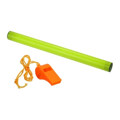 Relay Track Baton Plastic Race Running Stick Athletics with Whistle Green - Image 1 of 4