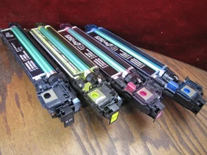 Konica Minolta Toners lot (4) Used with remaining TN221 from a doomed copier - Picture 1 of 7