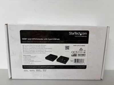 StarTech HDMI over Cat 5/Cat 6 Extender w/ 4-Port USB Hub (P/N: ST121USBHD) - Image 1 of 2