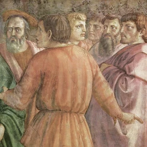Vintage c 1950s Masaccio Print Tax Gatherer Detail From 'The Tribute Money' - Picture 1 of 6