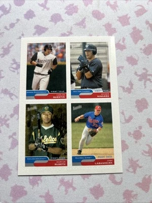 2004 Bazooka 4 on 1 Stickers Carlos Quentin Dioner Navarro Marcus Macbeth Josh - Image 1 of 2