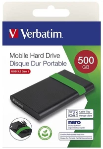 Verbatim Hard Disk Esterno 2.5” 500GB Certificato Compatibile 5400RPM USB 3.2 - Foto 1 di 3