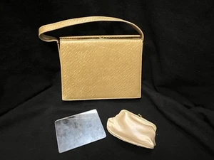 Beautiful Vintage Andrew Geller Gold Color Handbag with Coin Purse and Mirror - Picture 1 of 8