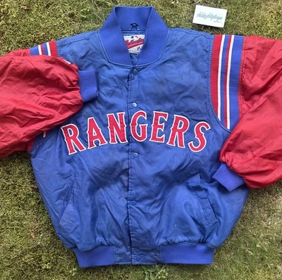 De Colección MLB Texas Rangers Años 90’s Majestuosa Chaqueta Bombardero Colección Diamante Para Hombres Lg Foto 1 de 4