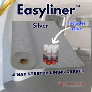 EASYLINER Professional van lining carpet in Silver Grey EL54 + Trimfix Deals - Picture 1 of 8