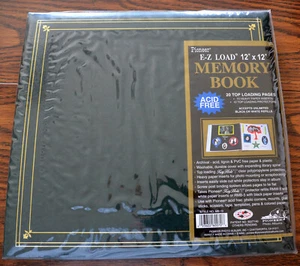 Pioneer E-Z Load 12x12 Memory book, Green, Acid Free, 20 Top Loading Pages - Picture 1 of 4