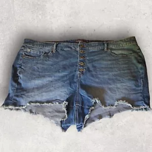 Torrid Jeansshorts Damen Übergr. 26 Denim Cutoff Distressed Button Up Boho - Bild 1 von 11