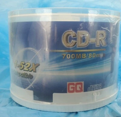 GQ GREAT QUALITY  CD-R 700MB/80MIN 1-40X COMPATIBLE  50 PACK - Image 1 of 4