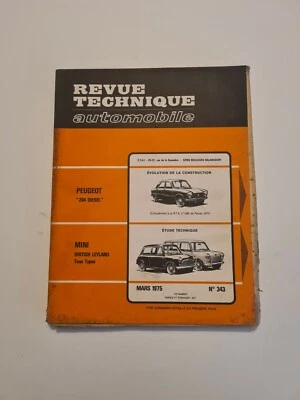 REVUE TECHNIQUE AUTOMOBILE N°343 PEUGEOT "204 DIESEL " MINI " BRITISH LEYLAND "  - Photo 1/2