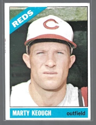 Marty Keough 1966 Topps Baseball Card #334-Cincinnati Reds - Image 1 of 2