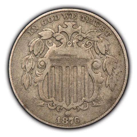 1876 5c Shield Nickel - VF - SKU-B3244 Cover
