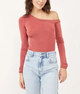 NWT Free People That's Hot Bodysuit Off The Shoulder Red Clover Size XS - Picture 1 of 6