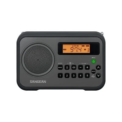 Radio digital AM FM portátil Sangean PR D18 con alarma y temporizador de sueño Foto 1 de 4