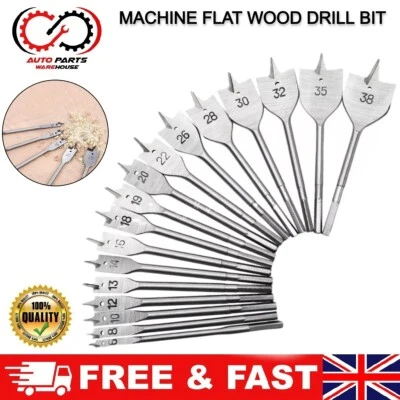 Flat Wood Drill Bit Spade Hole Saw Cutter Borer Hex Shank Metric 6mm–38mm Tool - Image 1 of 4