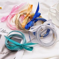 Fashion Charming Glitter Bangles Set Glitter Filled Silicone Jelly Bracelets