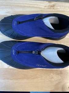 Women’s Ryka Boots Size 6.5M Terrain Front Blue Suede And Rubber Hiking - Picture 1 of 20