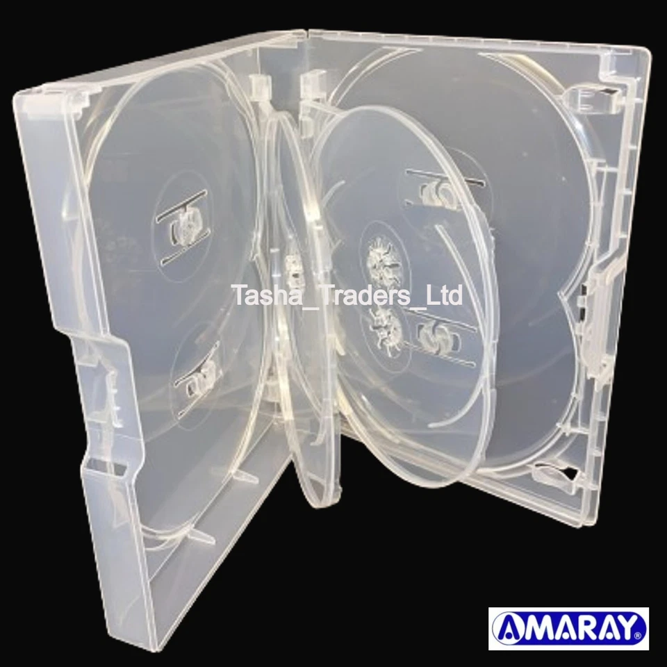 1 X 8 Way Clear Mini Megapack DVD 23mm 8 Discs Empty Replacement Amaray Case