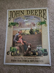insegne in metallo retrò JOHN DEERE 13 POLLICI DI LARGHEZZA E 15 POLLICI DI LUNGHEZZA FOCOLARE - Foto 1 di 4