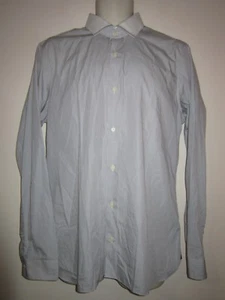 ERMENEGILDO Z ZEGNA Casual Shirt Slim Fit White & Grey Cotton Sz L $295 - Picture 1 of 11
