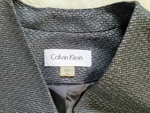 Calvin Klein Women's black/silver dress jacket size 14 - Picture 1 of 8