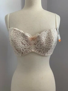 Women's beige b.tempt'd by Wacoal floral lace bra size 36DD - Picture 1 of 12