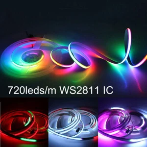 WS2811 RGBIC COB LED Strip Light FOB Pixel Addressable Full Dream Color Flexible - Picture 1 of 22