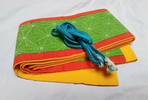 Authentic Vintage Japanese Nagoya Obi Sash Belt Traditional Design Green &Yellow - Picture 1 of 6